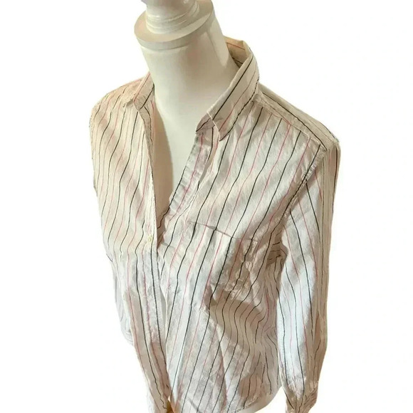 GAP long sleeve pink grey v neck button up womens size small - Picture 5 of 9